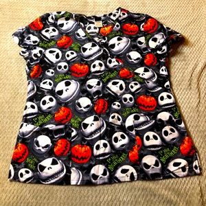 Nightmare Before Christmas Large Scrub Top
